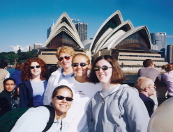 Students posing in front of Opera house